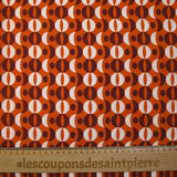 Viscose imprimée rétro fond orange