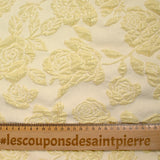 Brocart polyester rosier fond jaune