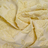 Brocart polyester rosier fond jaune