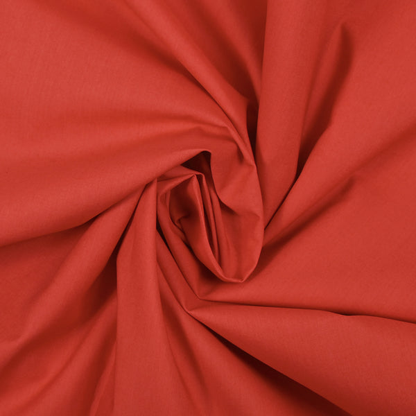 Popeline de coton rouge orangé