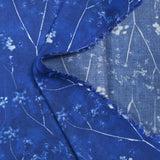 Viscose imprimée cyanotype fond bleu brumeux