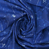 Viscose imprimée cyanotype fond bleu brumeux