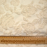 Brocart polyester rosier fond sable