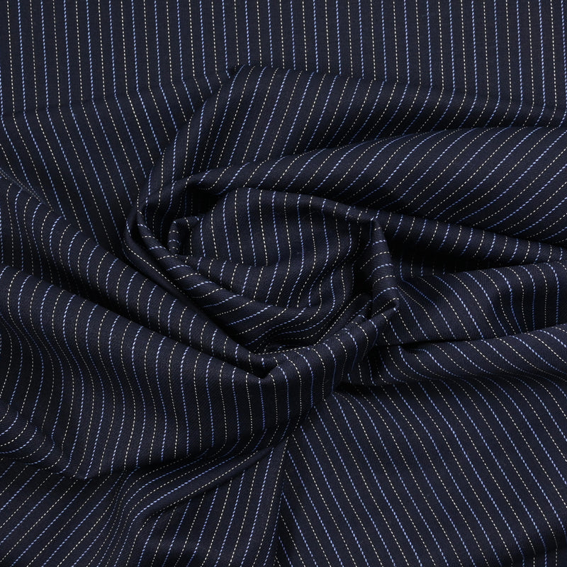 Wool woolen fabric mixed striped seafood