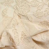 Brocart polyester rosier fond sable