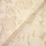Brocart polyester rosier fond sable