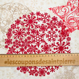 Polycoton imprimé cerf de Noël rouge