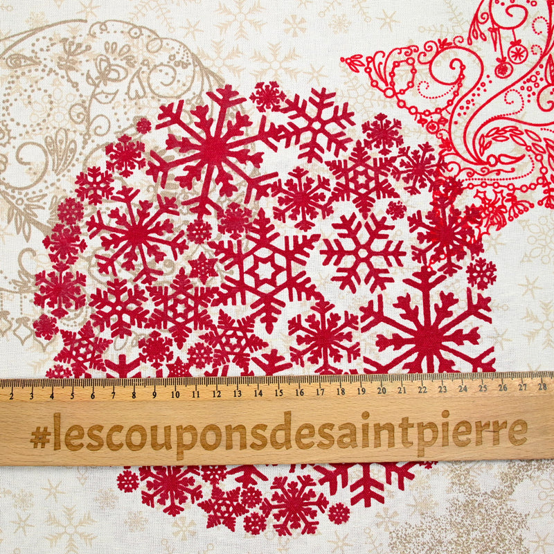 Polycoton imprimé cerf de Noël rouge