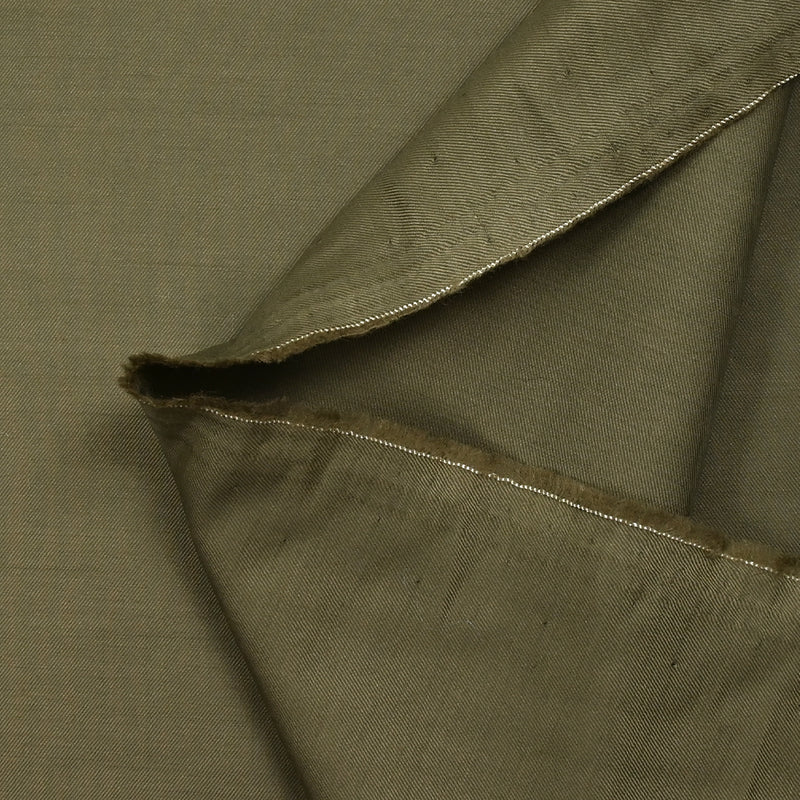 Twill de laine et soie vert kaki
