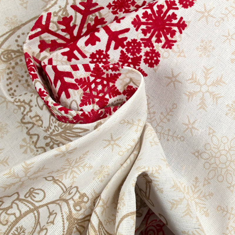 Polycoton imprimé cerf de Noël rouge