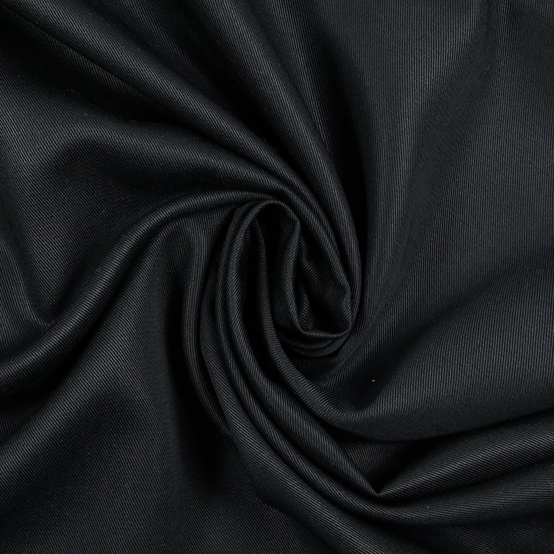 Sergé de coton viscose satiné bleu nuit