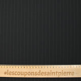 Tissu tailleur laine mélangée rayé Marco fond noir