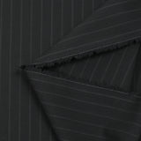 Tissu tailleur laine mélangée rayé Marco fond noir
