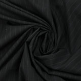 Tissu tailleur laine mélangée rayé Marco fond noir