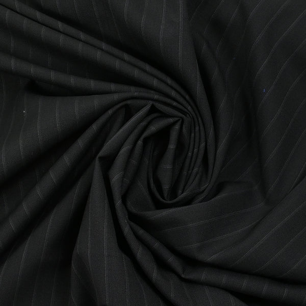 Tissu tailleur laine mélangée rayé Marco fond noir