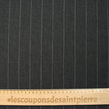 Tissu tailleur 100% laine rayé Giulio fond anthracite