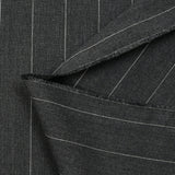 Tissu tailleur 100% laine rayé Giulio fond anthracite