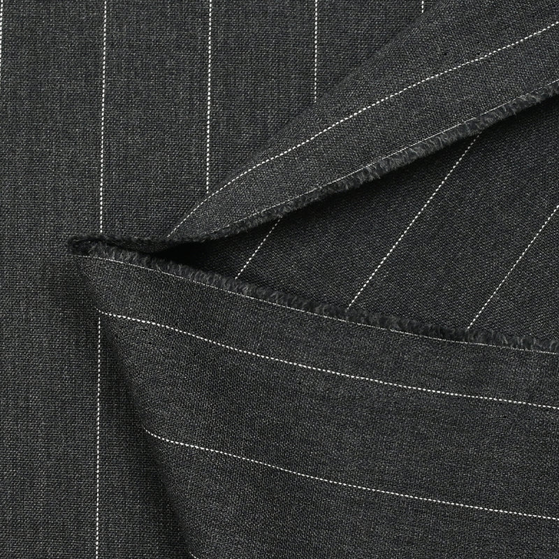 Tissu tailleur 100% laine rayé Giulio fond anthracite