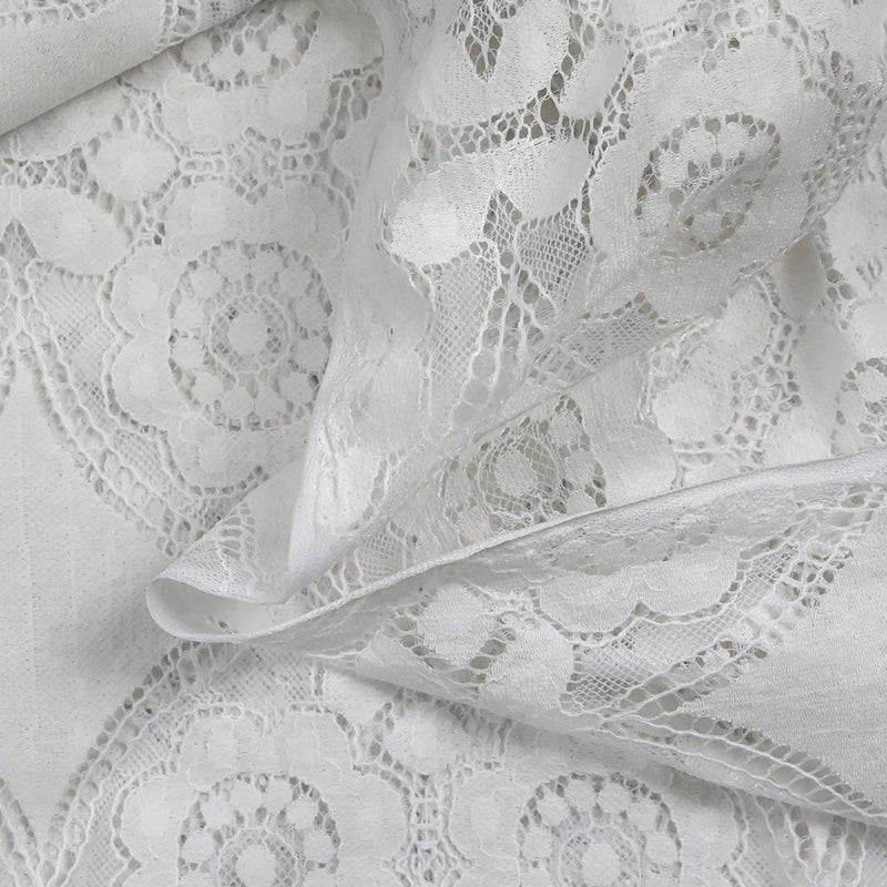 Dentelle polyester bohème blanc