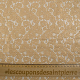 Dentelle polyester Victoria doré fond beige