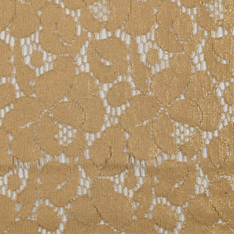 Dentelle polyester Victoria doré fond beige