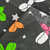 Polycotton dog balloon print gray background