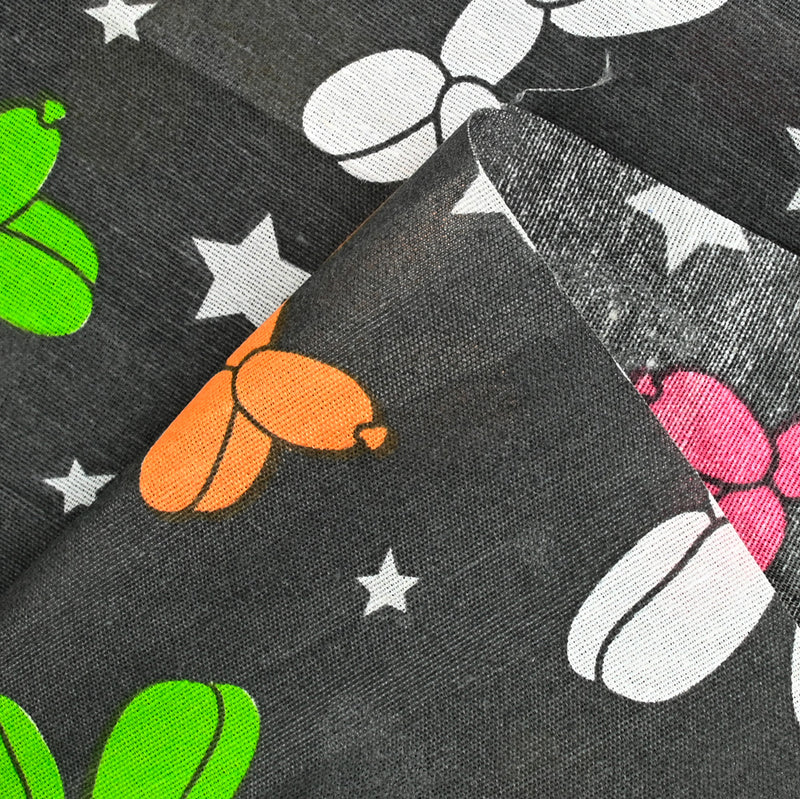 Polycotton dog balloon print gray background