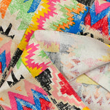 Polycoton imprimé ethnique multicolore