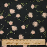 Polyester printed microfiber dandelion black background