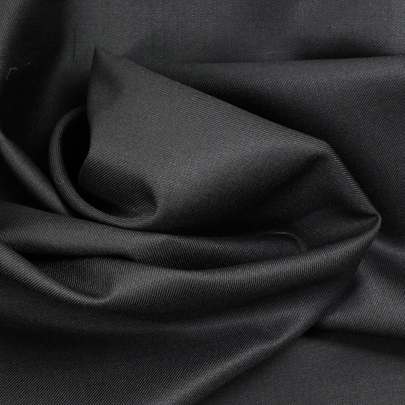 Dark black mixed woolen wool fabric