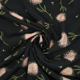 Polyester printed microfiber dandelion black background