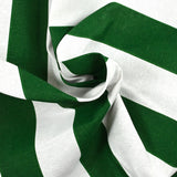 Polycoton imprimé rayé vert et blanc