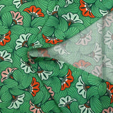 Viscose imprimée fleurs de mariage fond vert