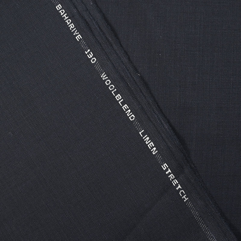 Tissu tailleur Super 130's laine et lin bleu nuit