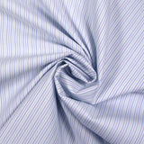 Coton chemise tissé-teint rayé bleu, violet et vert fond blanc