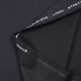 Tissu tailleur Super 130's laine et lin bleu nuit