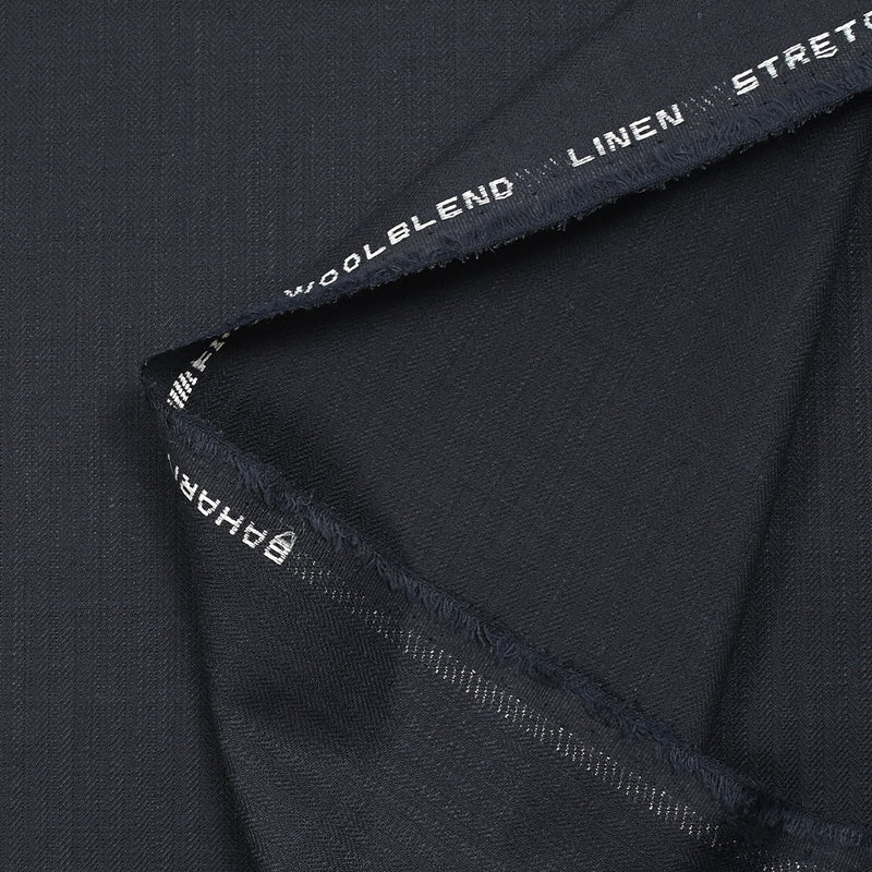 Tissu tailleur Super 130's laine et lin bleu nuit