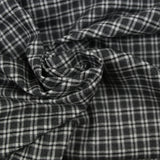 Flanelle de laine mélangée Billy à carreaux gris