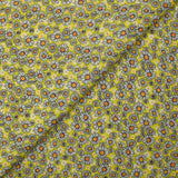 Viscose imprimée petites fleurs des champs fond jaune