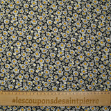 Viscose imprimée petites fleurs des champs fond noir