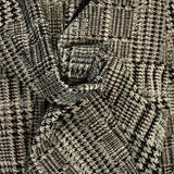 Jacquard de polycoton irisé Prince-de-galles noir et blanc