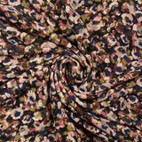 Maille polyester imprimée pluralité rose et bleu fond noir