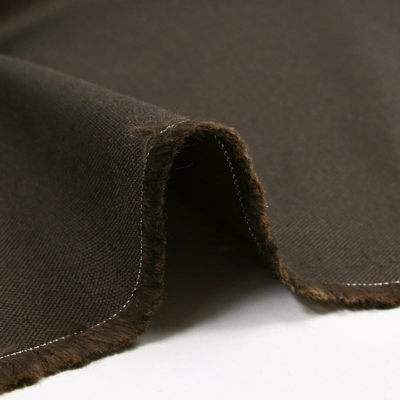 Coton oxford marron et noir