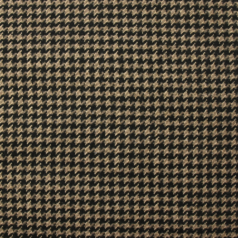 Laine mélangée pied-de-poule marron, beige et noir