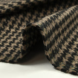 Laine mélangée pied-de-poule marron, beige et noir