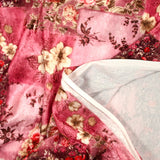 Maille de velours ras fleurs framboise