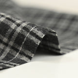 Flanelle de laine mélangée Billy à carreaux gris