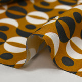 Retro printed viscose with caramel background