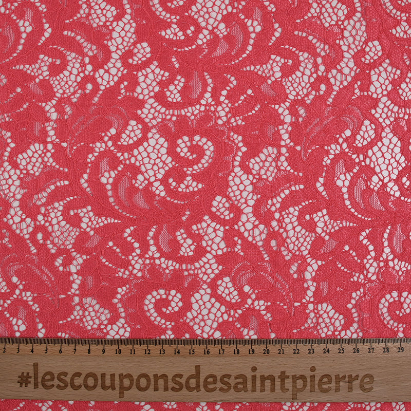 Dentelle festonnée Judith rose corail