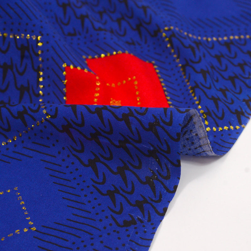 Viscose imprimée Rhodes fond bleu